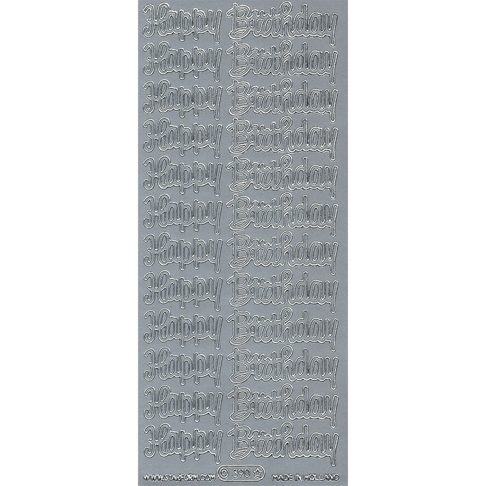 PeelCraft Stickers - Birthday Wording - Happy Birthday Rounded PC390