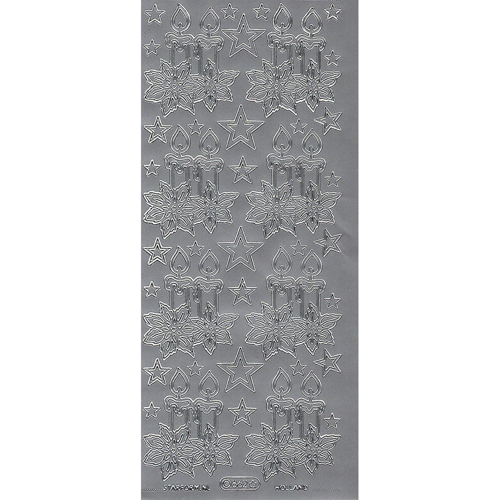 PeelCraft Stickers - Christmas Candles and Stars PC862