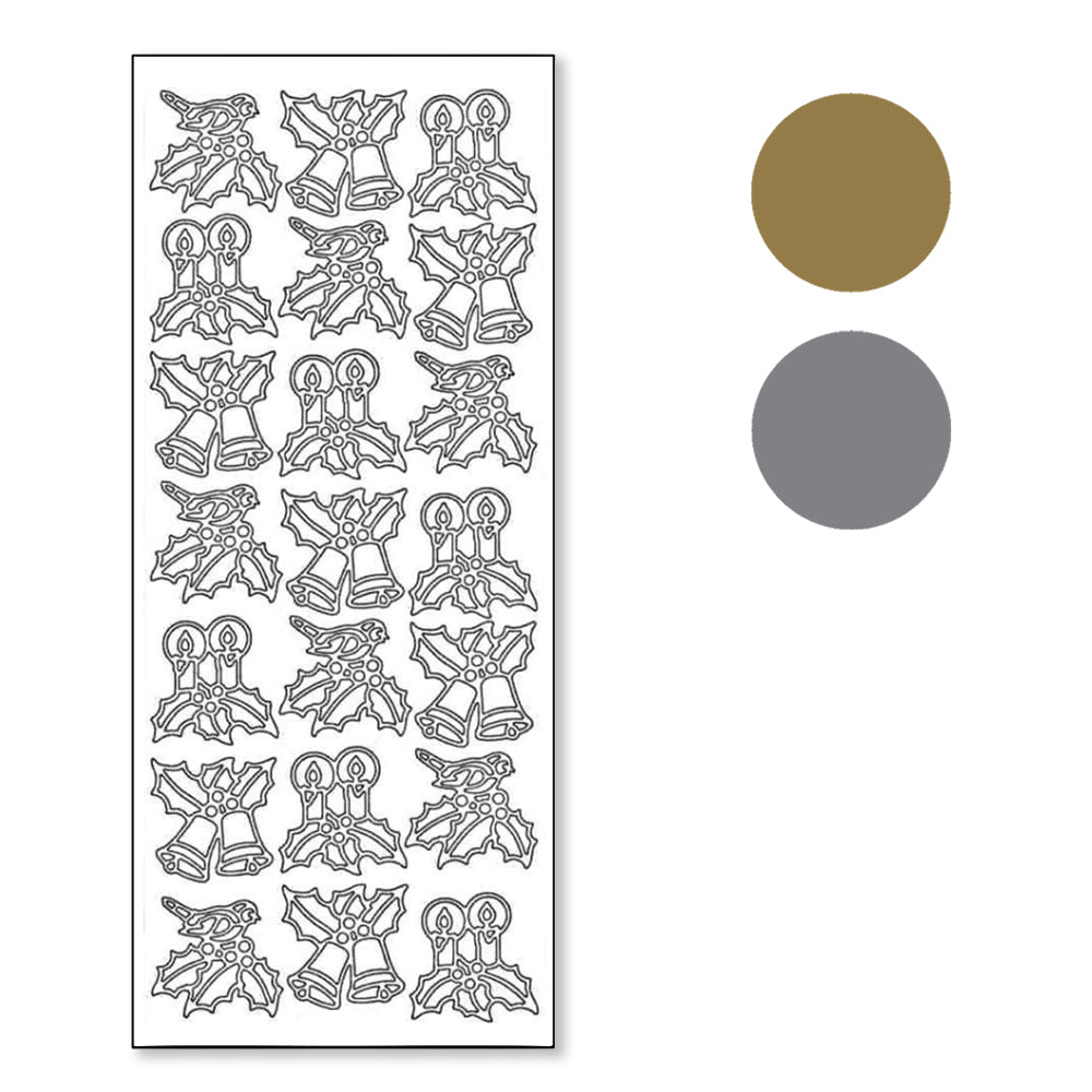 PeelCraft Stickers - Christmas Pictures - Birds, Bells and Candles PC959