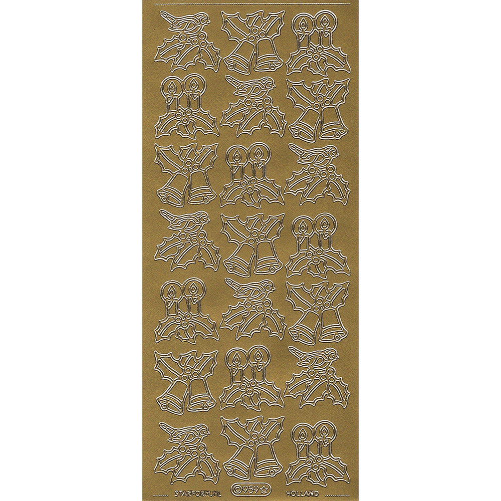 PeelCraft Stickers - Christmas Pictures - Birds, Bells and Candles PC959