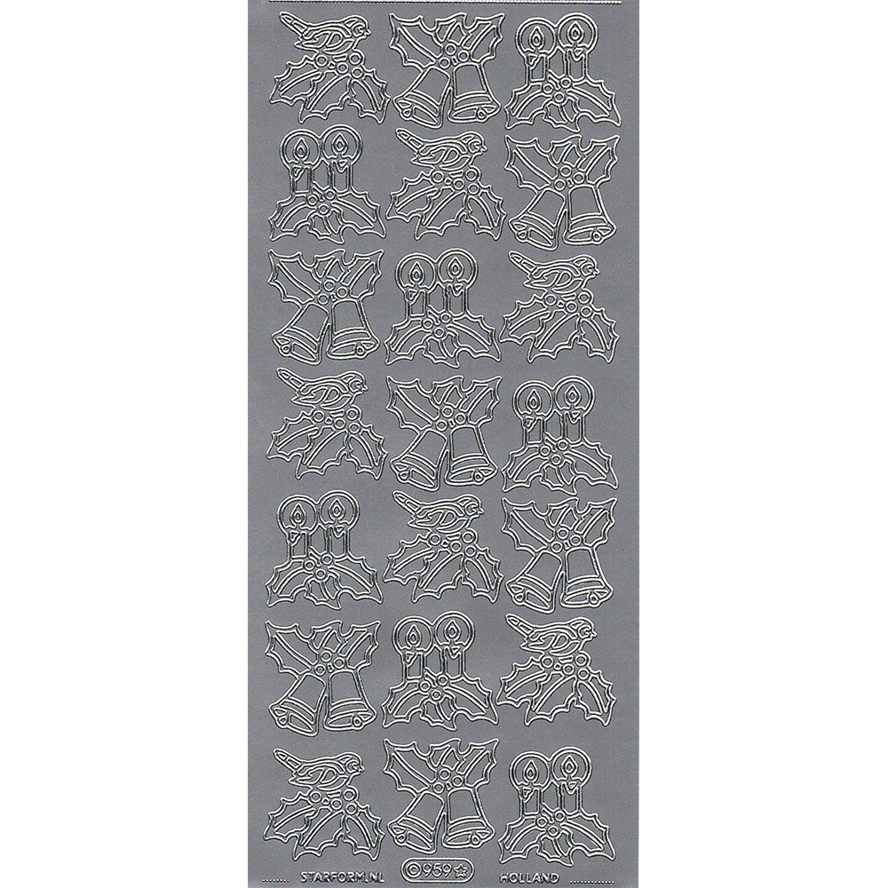 PeelCraft Stickers - Christmas Pictures - Birds, Bells and Candles PC959