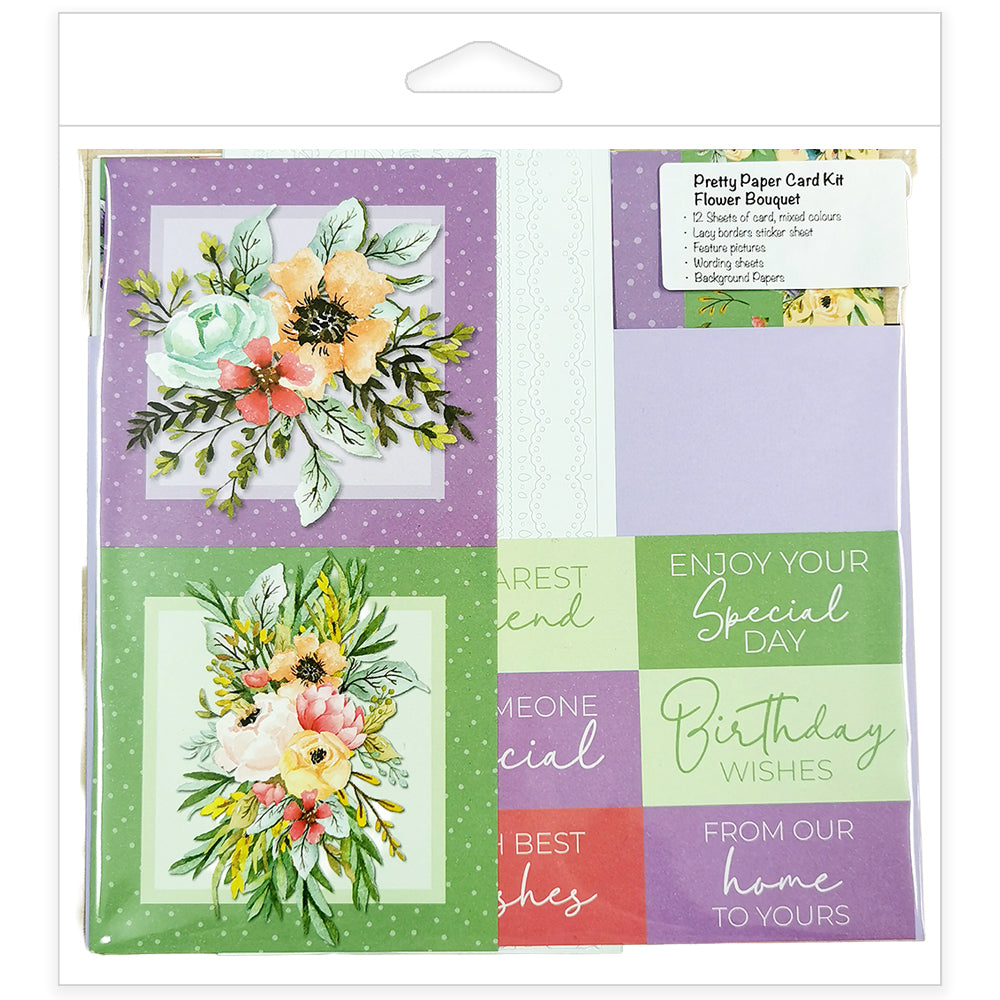 Pretty Paper Card Kit - Flower Bouquet - Makes 12 cards