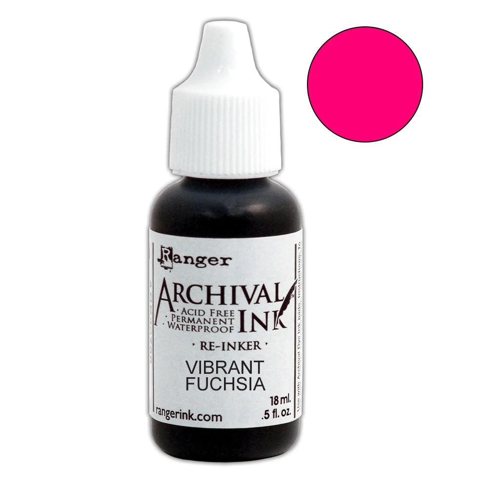 Archival Dye Reinker Bottle - Vibrant Fuchsia