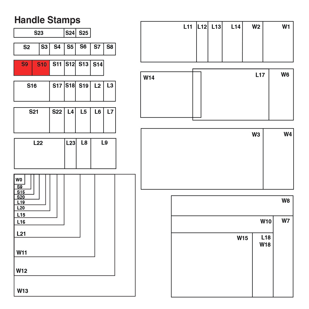 S10 Vue Stamp - Custom Handle Stamp 15 x 35mm