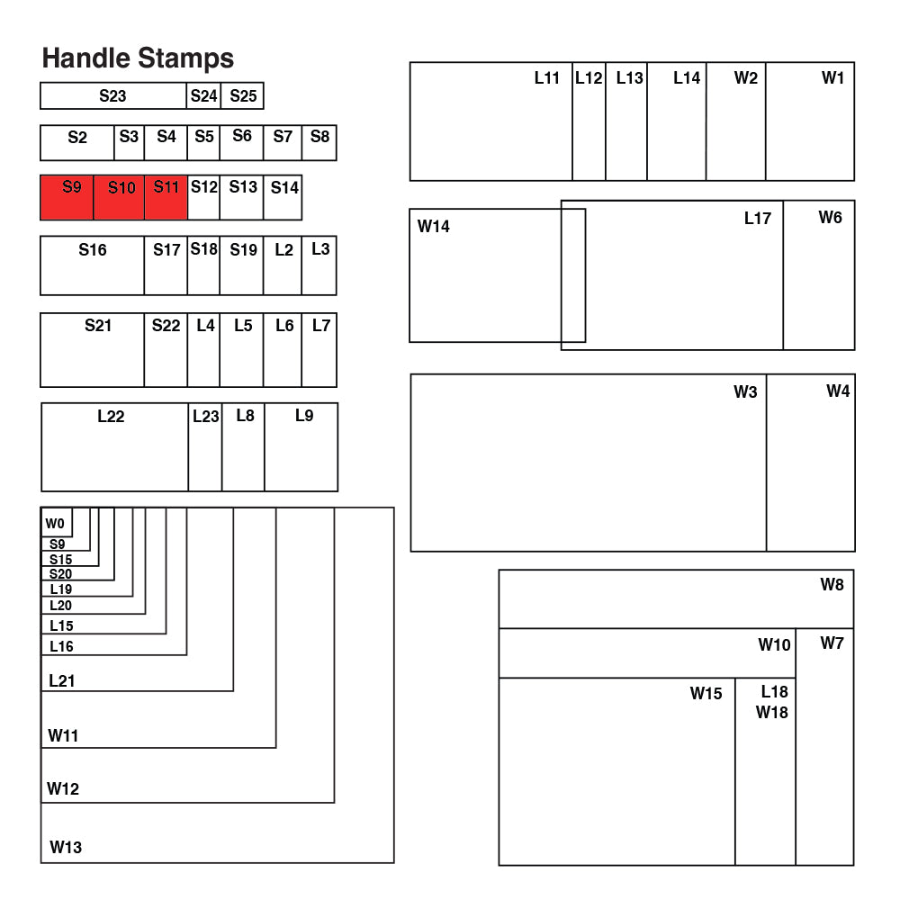 S11 Vue Stamp - Custom Handle Stamp 15 x 50mm