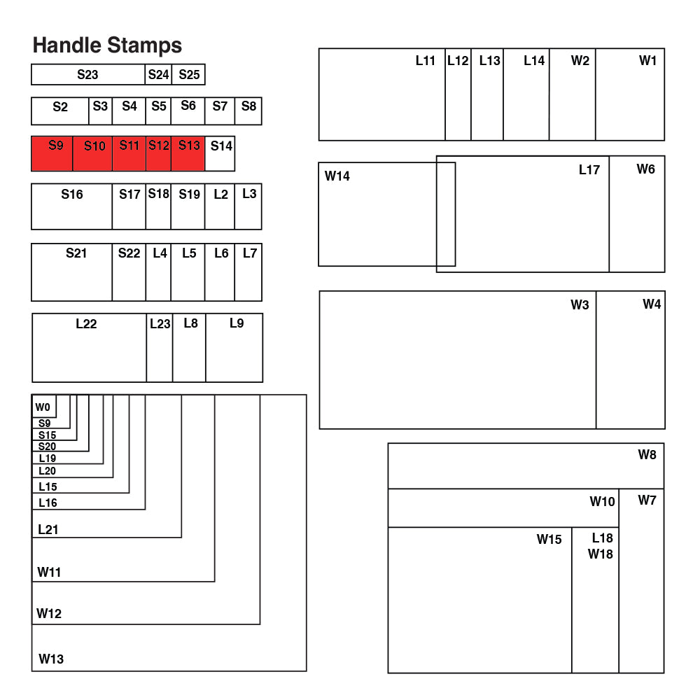 S13 Vue Stamp - Custom Handle Stamp 15 x 75mm