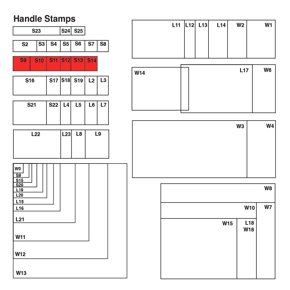 S14 Vue Stamp - Custom Handle Stamp 15 x 85mm