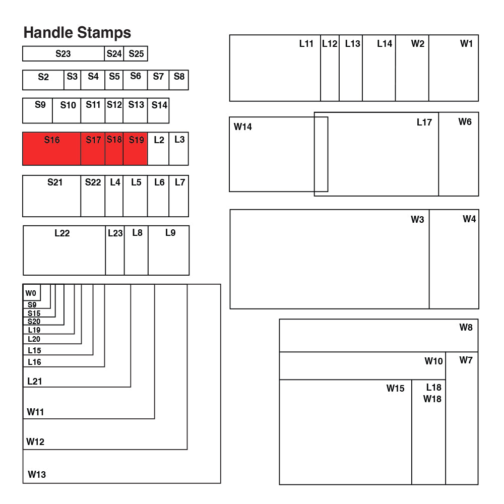 S19 Vue Stamp - Custom Handle Stamp 20 x 75mm