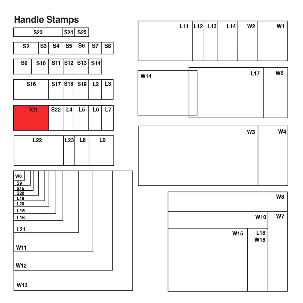 S21 Vue Stamp - Custom Handle Stamp 25 x 37mm