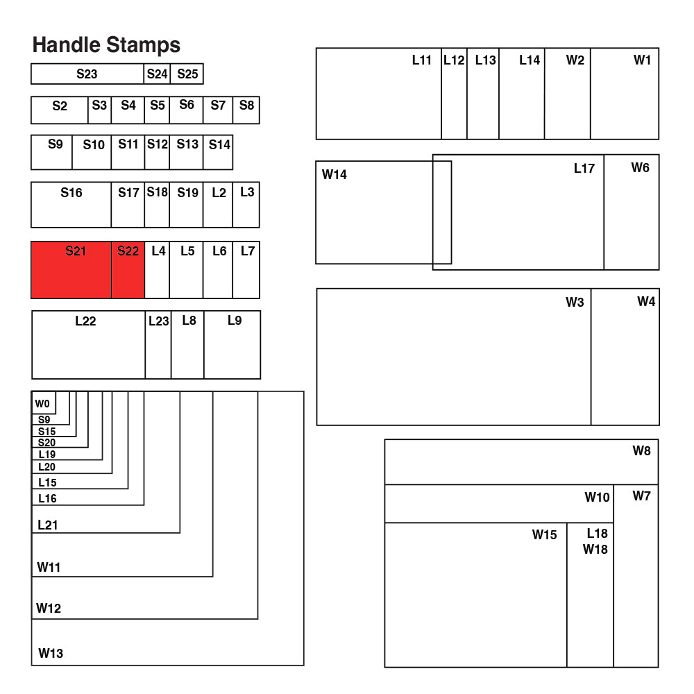 S22 Vue Stamp - Custom Handle Stamp 25 x 50mm