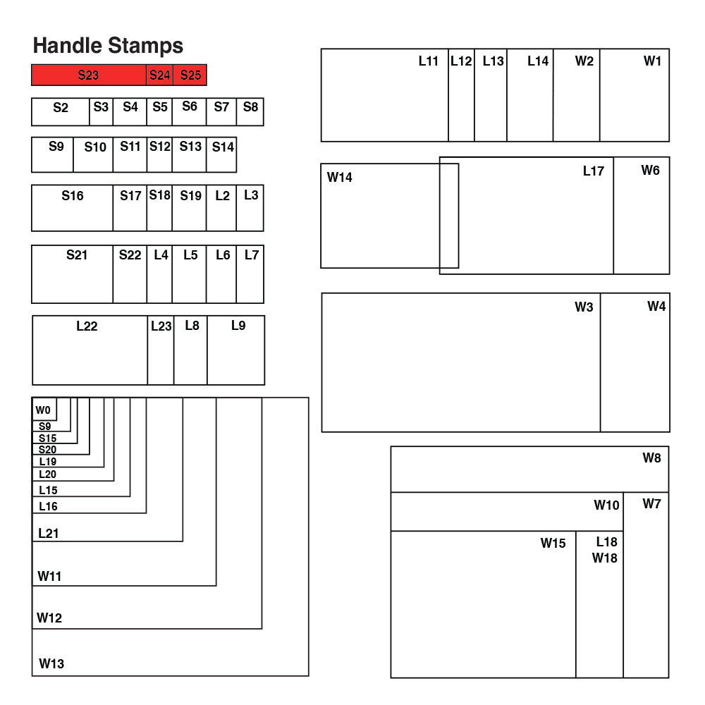 S25 Vue Stamp - Custom Handle Stamp 09 x 75mm