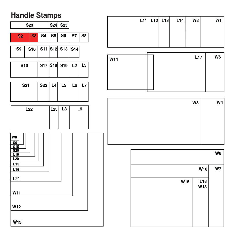 S3 Vue Stamp - Custom Handle Stamp 12 x 35mm