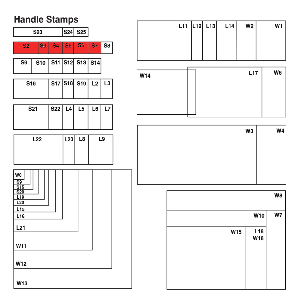 S7 Vue Stamp - Custom Handle Stamp 12 x 85mm