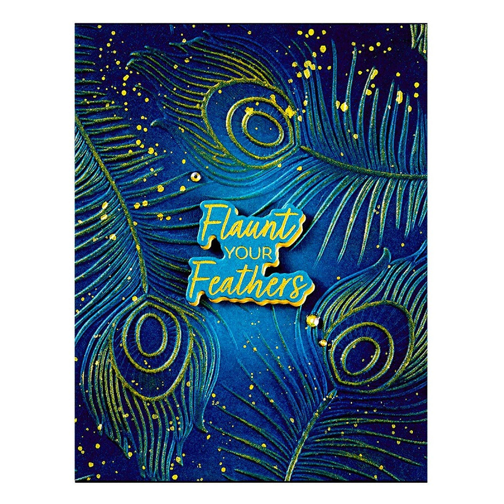 Spellbinders 3D Embossing Folder - Feather Flourish E3D095