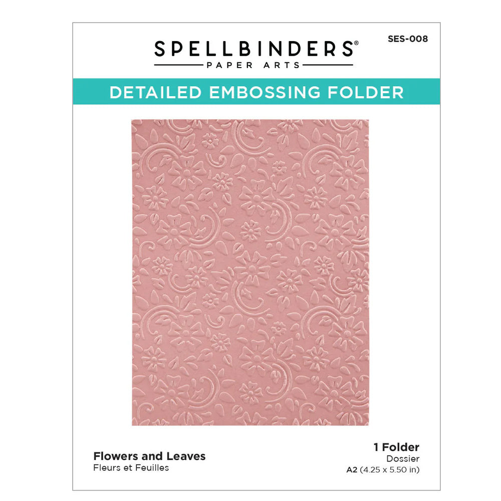 Spellbinders Detailed Embossing Folder - Flowers and Leaves SES-008