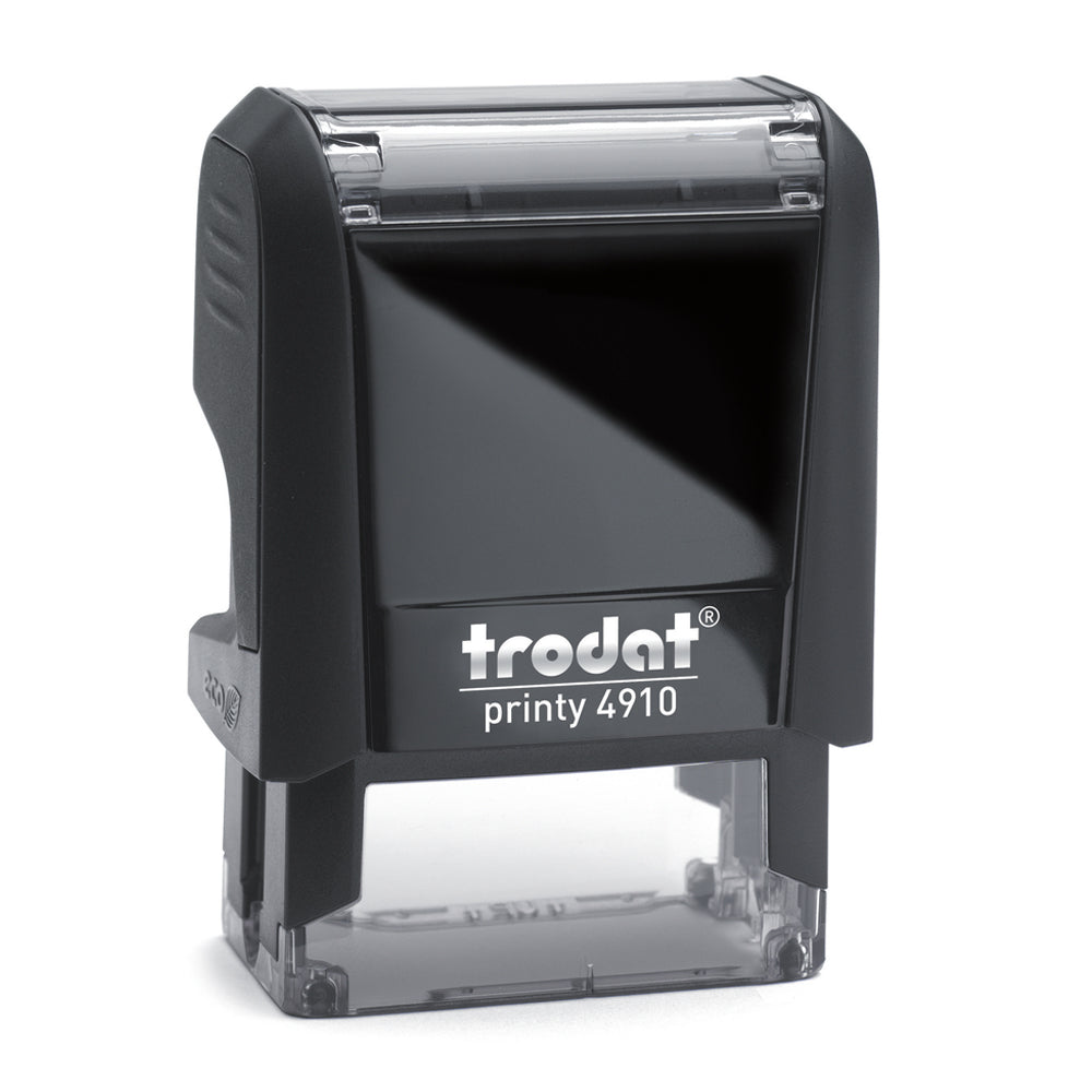 Trodat 4910 - Custom Self Inking RubberStamp front view 9 x 26mm size