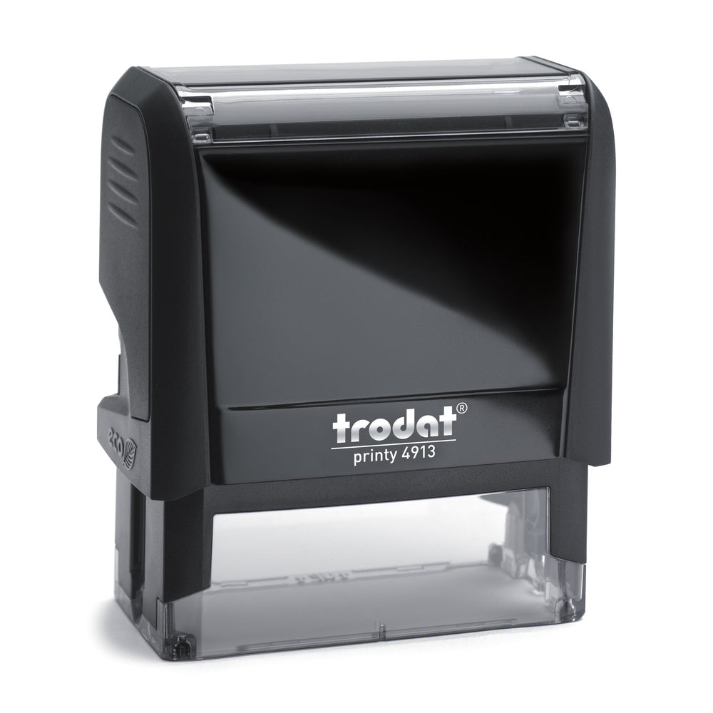 Trodat 4913 - Custom Self Inking Rubber Stamp Front view 22 x 58mm size