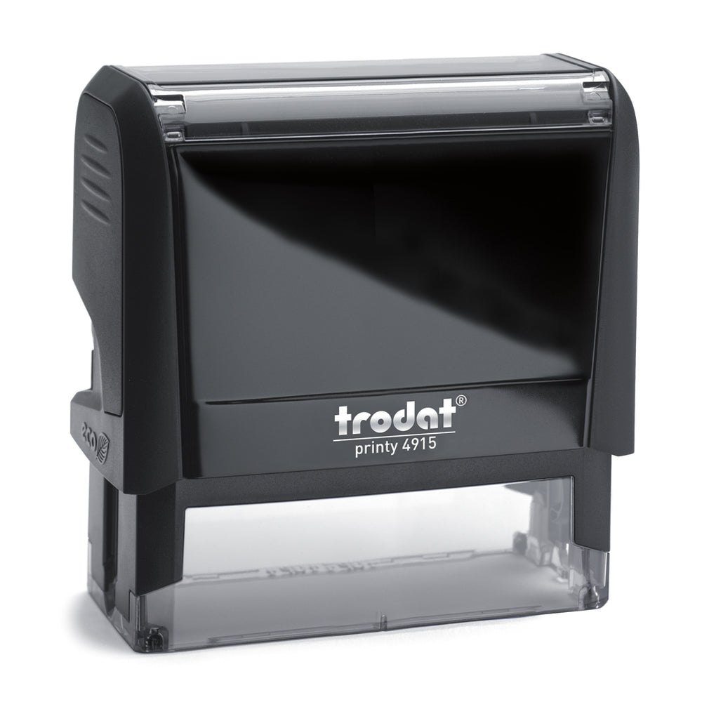 Trodat 4915 - Custom Self Inking Rubber Stamp Front view 25 x 70mm size