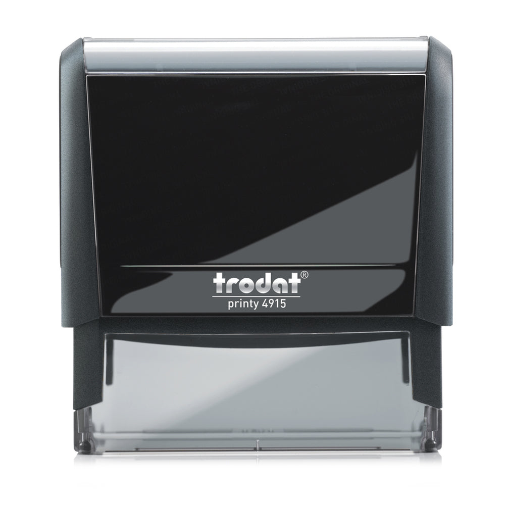 Trodat 4915 - Custom Self Inking Rubber Stamp Front view 25 x 70mm size