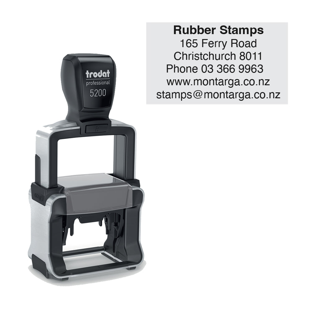 Trodat Professional 5200 - Custom Self Inking Rubber Stamp front view 24 x 41mm size