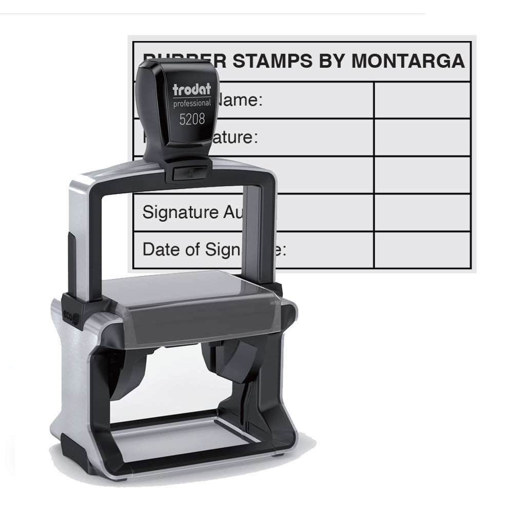 Trodat Professional 5208 - Custom Self Inking Rubber Stamp Font view47 x 68mm size