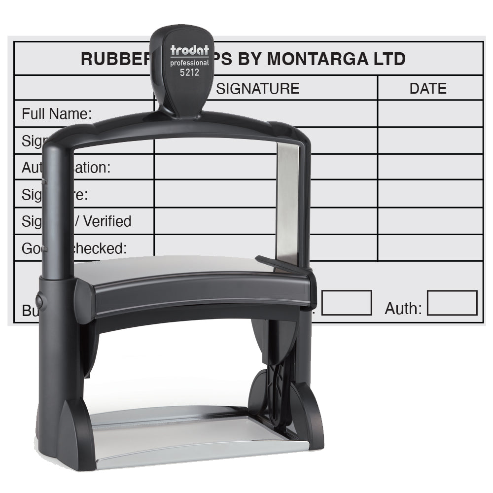 Trodat Professional 5212 - Custom Self Inking Rubber Stamp Front View 116 x 70mm size