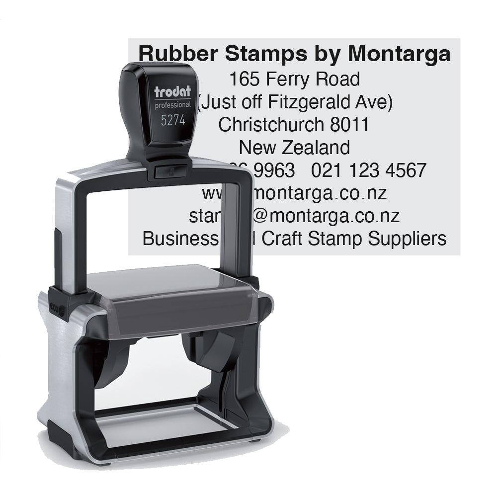 Trodat Professional 5274- Custom Self Inking Rubber Stamp Front view 40 x 60mm size