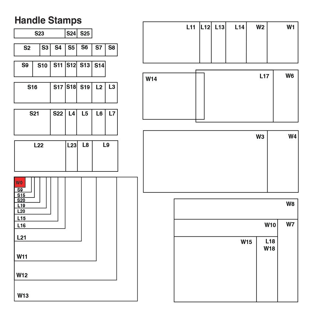 W0 Wooden Base - Custom Handle Stamp 11 x 11mm