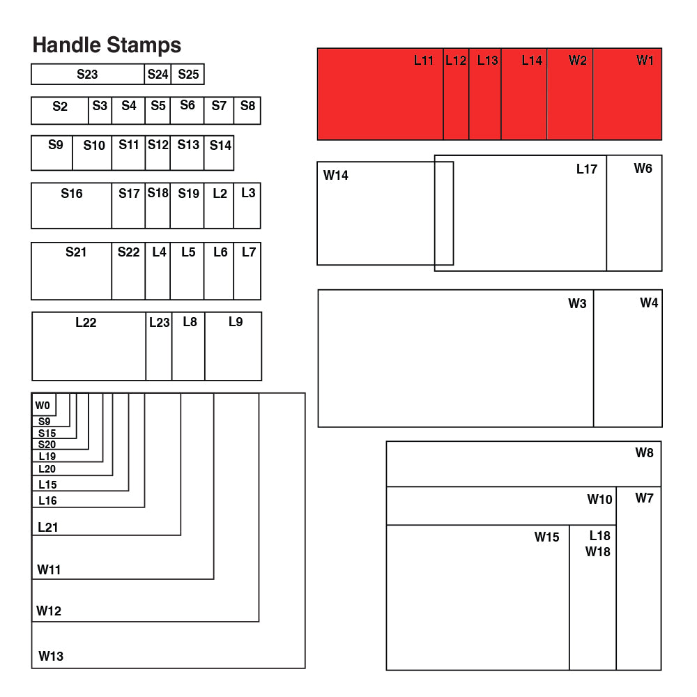 W1 Wooden Base - Custom Handle Stamp 40 x 150mm