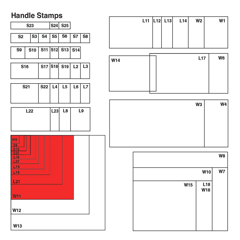 W11 Wooden Base - Custom Handle Stamp 80 x 80mm