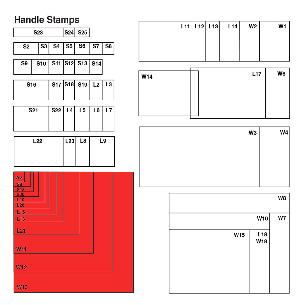 W13 Wooden Base - Custom Handle Stamp 120 x 120mm