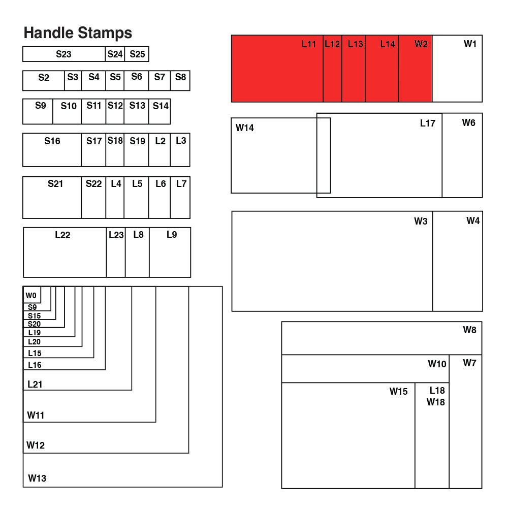 W2 Wooden Base - Custom Handle Stamp 40 x 120mm