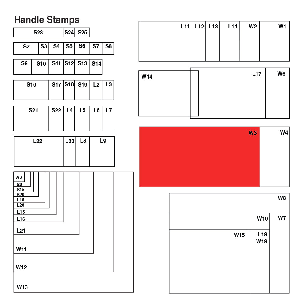 W3 Wooden Base - Custom Handle Stamp 60 x 120mm