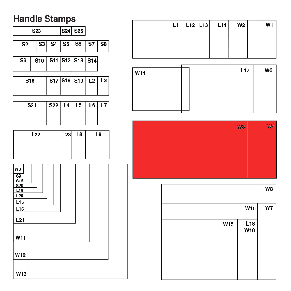 W4 Wooden Base - Custom Handle Stamp 60 x 150mm