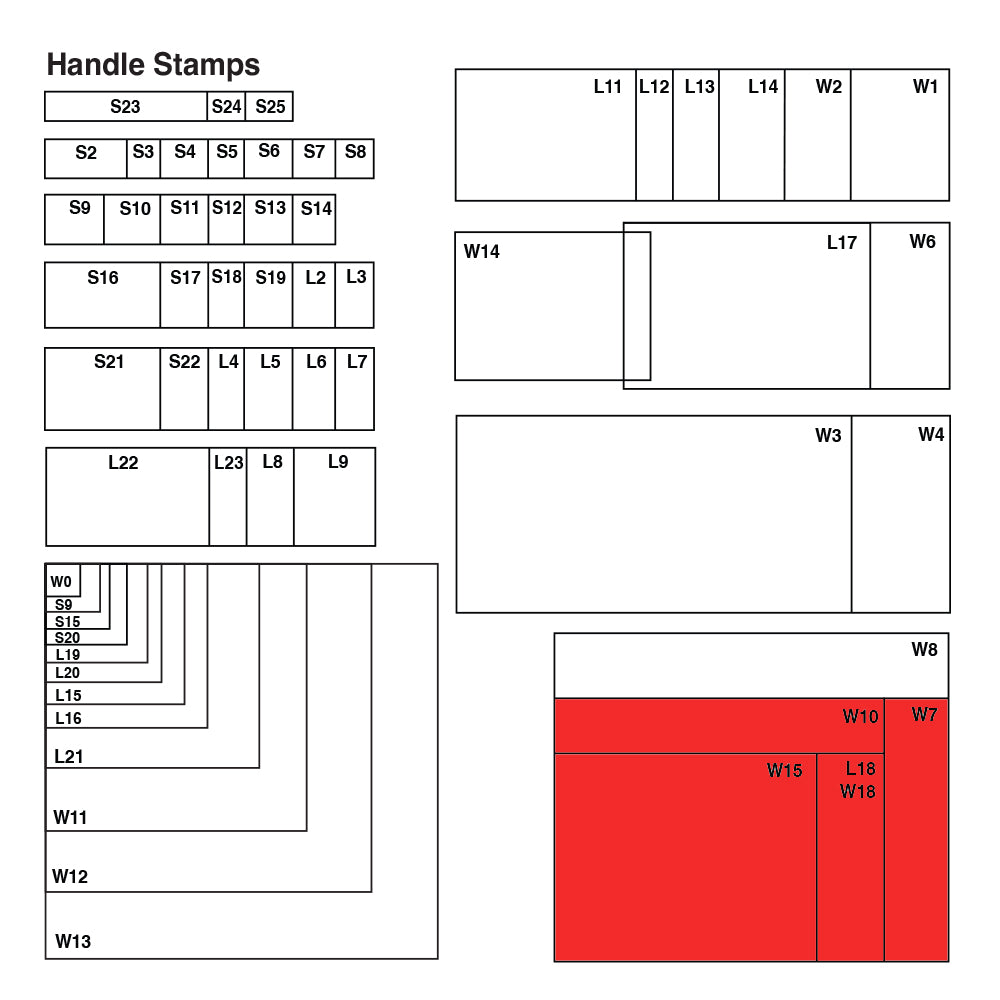 W7 Wooden Base - Custom Handle Stamp 80 x 120mm