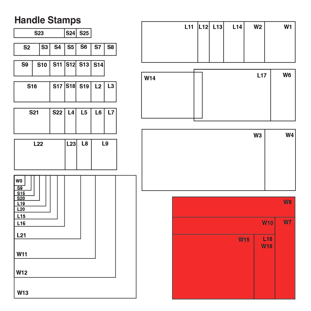 W8 Wooden Base - Custom Handle Stamp 100 x 120mm