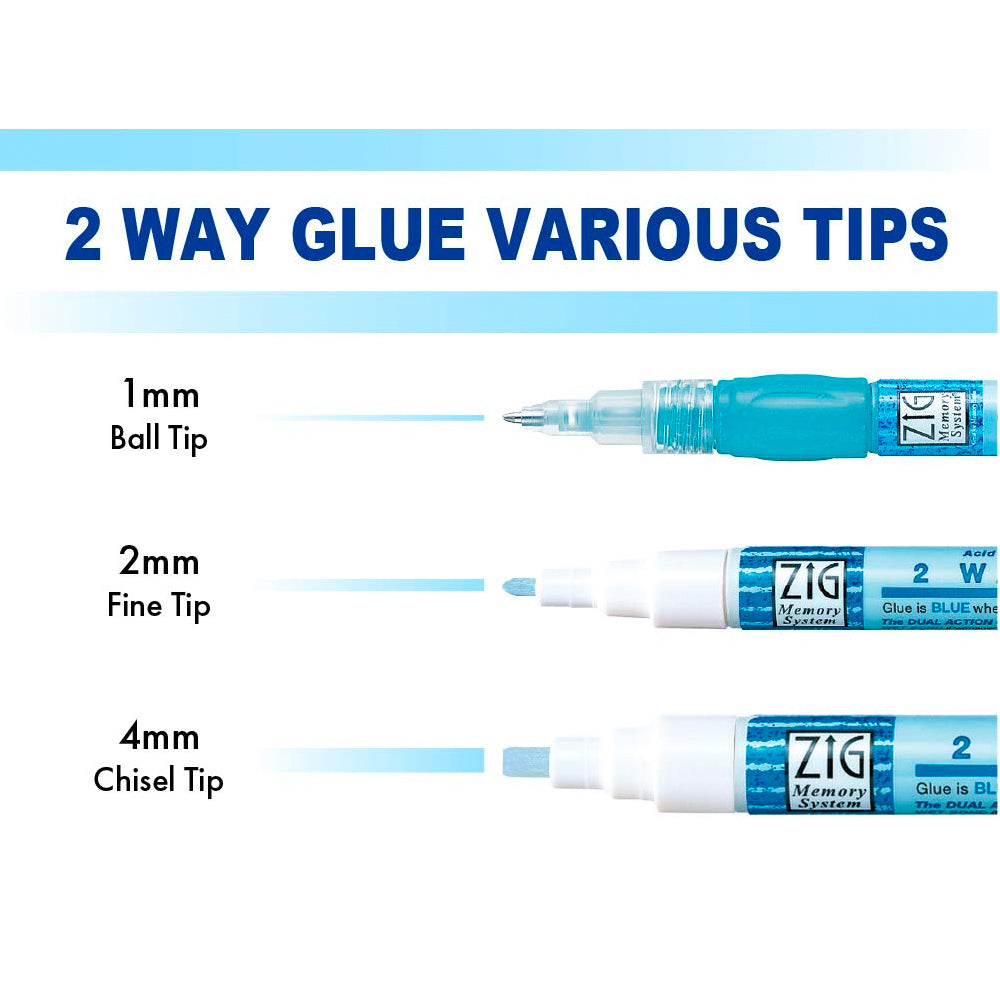 Zig 2 Way Glue Pen - Ball Point