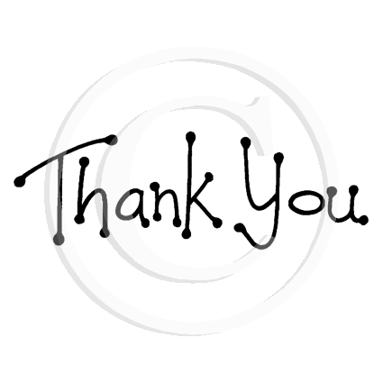 0255 B - Thank You Wording Rubber Stamp