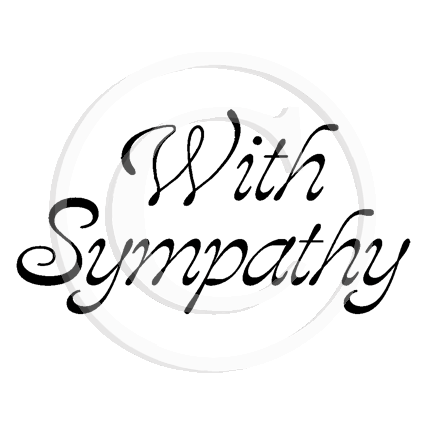 0322 B - With Sympathy Wording Rubber Stamp