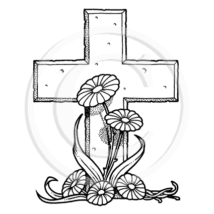 0324 F - Cross Rubber Stamp