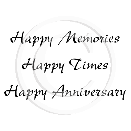 0386 E - Anniversary WordingRubber Stamps