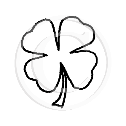 0579 A or C - Four Leaf Clover Rubber Stamp