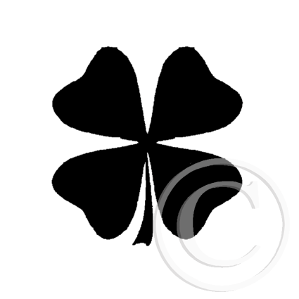 0580 A - Four Leaf Clover Rubber Stamp