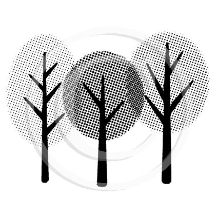 0985 F - Trees Rubber Stamp