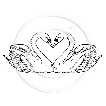 1330 FF - Swans Rubber Stamps