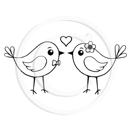1391 FF - Love Birds Rubber Stamp