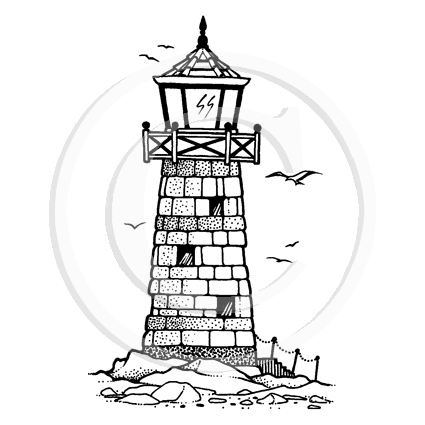 1633 E - Lighthouse Rubber Stamp