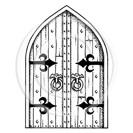 1871 GG - Doors Rubber Stamp