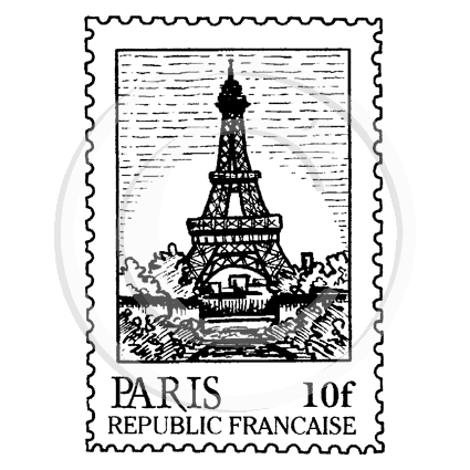 1954 E - Paris Postage Rubber Stamp