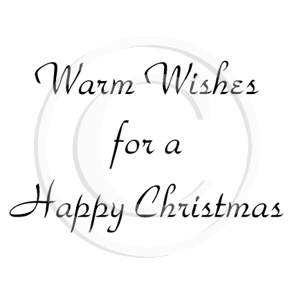 2114 E - Warm Wishes For A Happy Christmas Wording Rubber Stamp